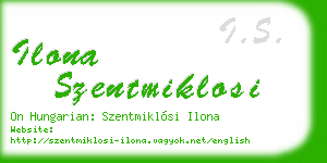 ilona szentmiklosi business card